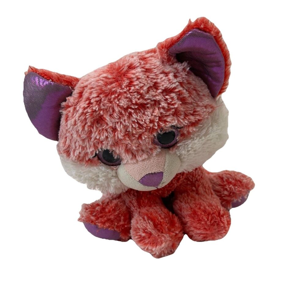 Hugfun 10” Cat Plush Pink White Purple Wearing Tutu Stuffed Animal Toy Sitting